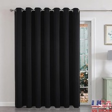 Room Divider Black Curtains Sliding Door Privacy Energy Efficient Blackout New