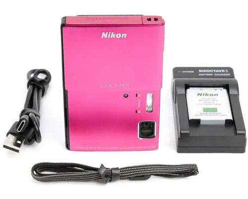 Rare Near Mint Nikon COOLPIX S100 16.0MP 5x Zoom Digital Camera Pink Japan - product listing photo