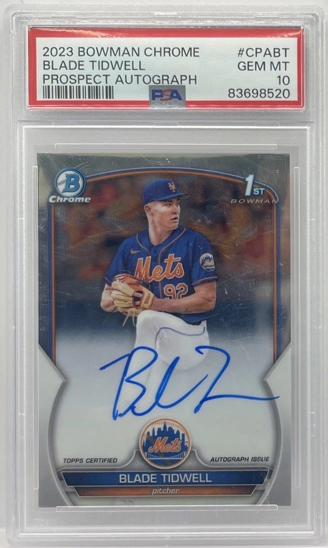 2023 Bowman Chrome Prospect Blade Tidwell Rookie Auto #CPABT PSA 10 GEM MT