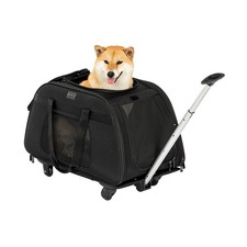 PETSFIT Extra Large Pet Carrier with Wheels- Rolling Dog Carrier for 2 Small ...