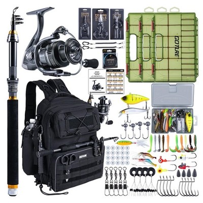 [Goture] Goture Multi-Functional Backpack 600D Black - Complete Fishing Gear Se_