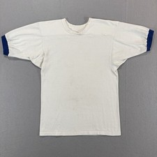 Vintage 60s/70s Durene Football Jersey White Sz 19x27.5 Blank USA True