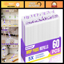 60 Pcs Disposable Mop Pads for Multi-Surface Cleaning - Quick-Absorb, No Residue