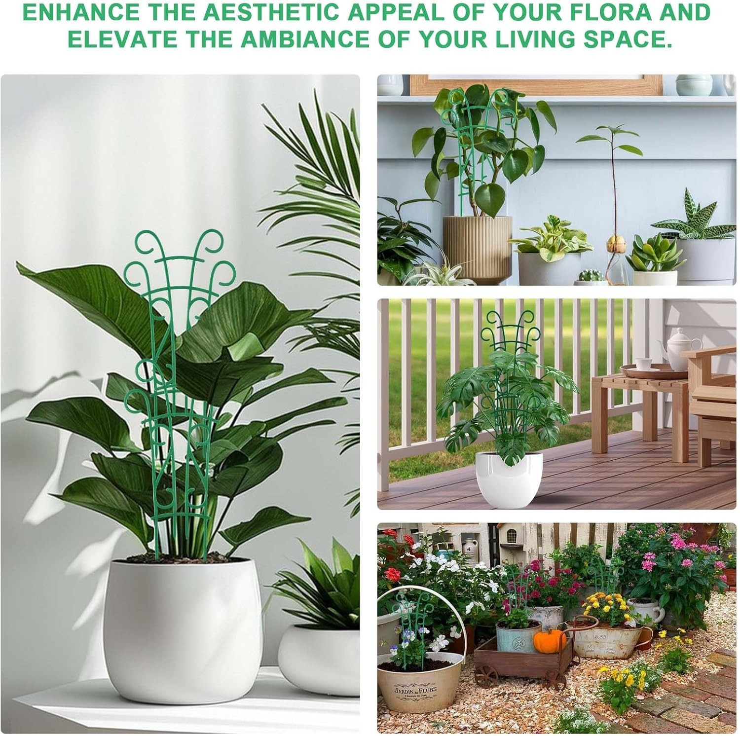 Indoor Plant Trellis for Climbing Plants, 8 Pack Garden Trellis for Potted Plant