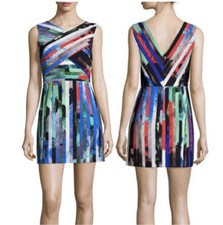 Milly Allison Dress in Mirage Stripe Multi, size 10