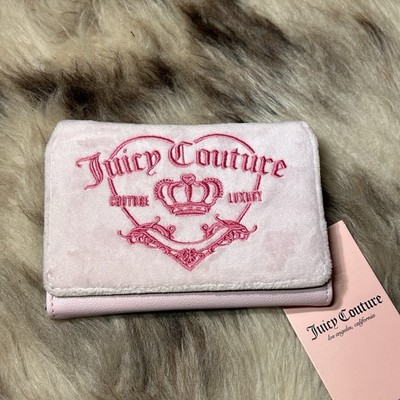 NWT Juicy Couture Girlie Royalty Double Sided Trifold Wallet - Chiffon Pink