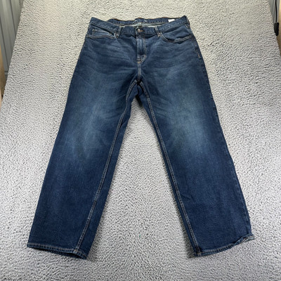 Old Navy Jeans Men 40x32 Blue Denim Cotton Straight Loose Faded Stretch Workwear