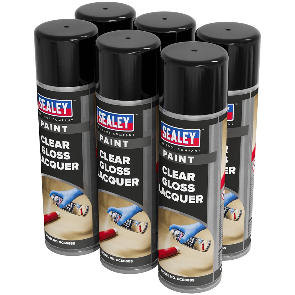 Sealey Scs065 Gloss Lacquer 500Ml, Clear - Pack Of 6 - Image 3