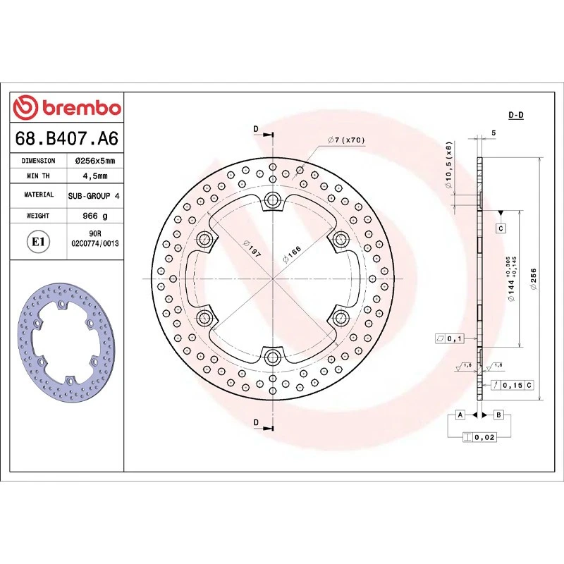 Disco Freno Anteriore HONDA SH 300 Sport ABS 2018 2019 2020 2021 / SH300 Brembo - Immagine 2 di 4