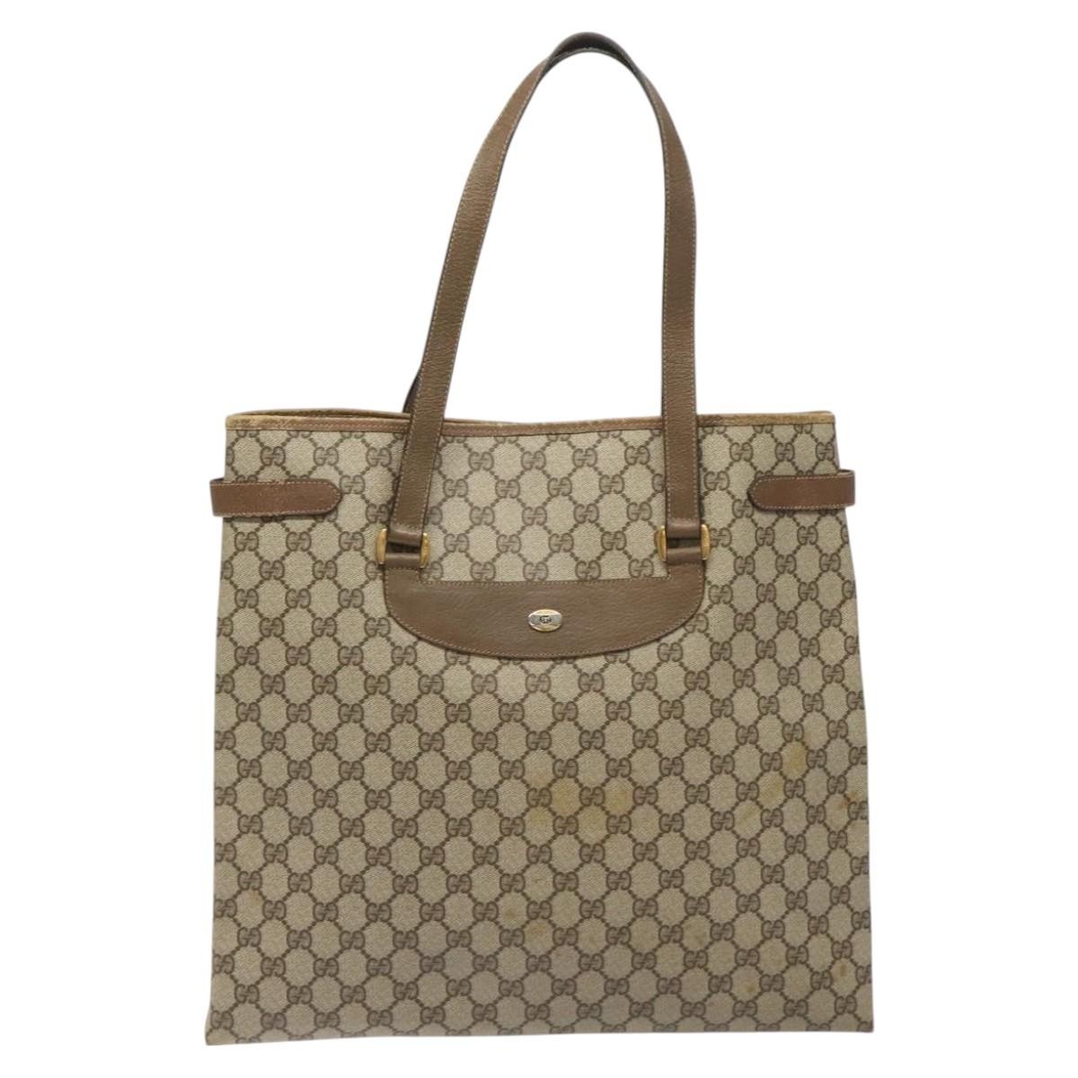 Gucci GG Beige Canvas Tote Bag Authentic Luxury Handbag