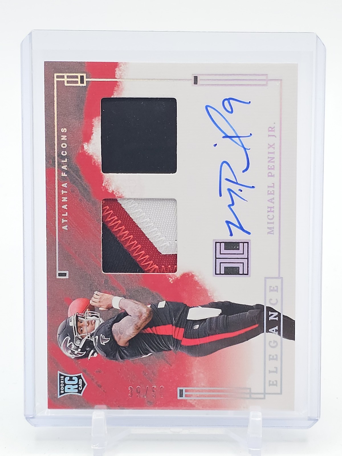 Michael Penix Panini Impeccable Elegance Rookie Helmet and Patch Autographs #RHPMPJ Silver