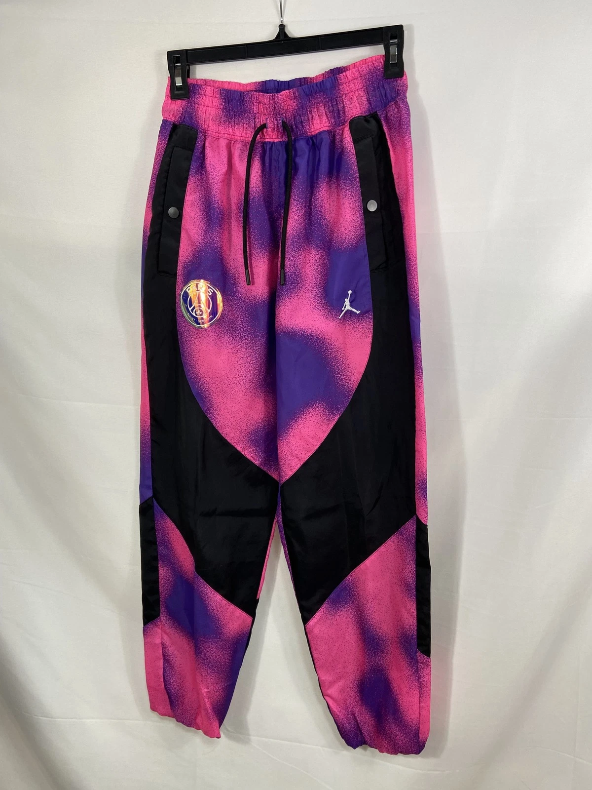 Jordan x PSG Men's Athletic Track Pants Pink Purple Black Spray Sz S
