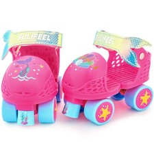 Kids Adjustable Quad Roller Skates,Toddler Beginner Roller Skates for Girls a...