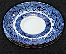 Modern Churchill England Blue Willow Saucer Plates, 5-1/2" Width