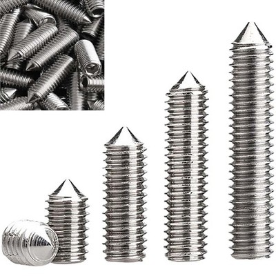 M3 M4 M5 M6 M8 M10 M12 Gewindestifte mit Spitze Madenschrauben Edelstahl V2A