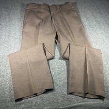 Vintage Levi Strauss Action Slacks Pants Mens 34x30 Brown Dacron Made USA 70s