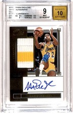 2019-20 One & One Patch Auto Gold GAME WORN 1/10 Magic Johnson Auto BGS 9 R6220J