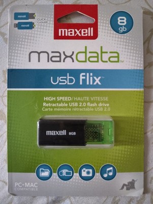 Maxell MaxData 8GB USB 2.0 Flash Drive USB 360 High Speed PC Mac Thumb Stick New