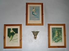 3x Vtg. SCHWEPPES Wood Framed Wall Posters &ndash; 39x47cm &ndash; Tonic Water &bull; Ginger Ale