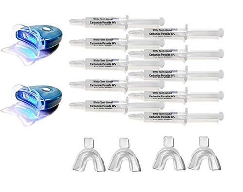44% Carbamide Peroxide 10-3cc Syringes of Teeth Whitening Gel - (2) LED Accel...