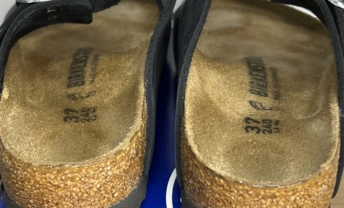 Birkenstock Arizona Leather Black Slides Sandals Thongs Slip On Regular W6 M4 - Picture 8 of 11