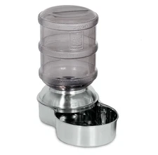 Petmate Stainless Steel Replendish Gravity Waterer Hygienic And Durable 1-Gallon