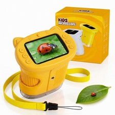 Kids Microscope 4K 1000X Zoom, 2.4" Screen, Educational STEM Toy Ages 4-8