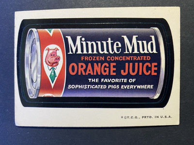 1973 Topps Wacky Packages MINUTE MUD 2nd Series White Back Sticker