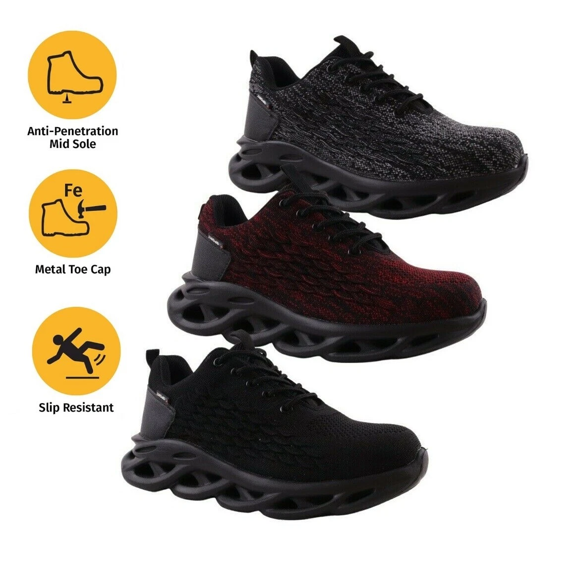 Mens PPE Safety Shoes Work Trainers Steel Toe Cap Lightweight Site Boots UK