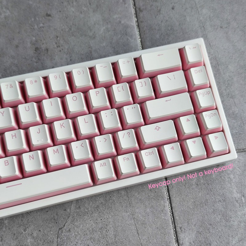 White Pink PBT Doubleshot Pudding 140 keycap set for Corsair Mechanical Keyboard