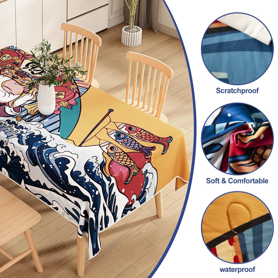 Mantel Extra Grande, Mantel Rectangular, 120"x55" Lavable Interior Exterior Foto 4 de 4