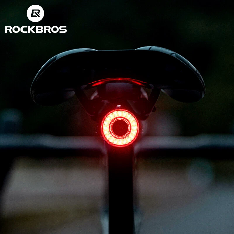 ROCKBROS Waterproof Bike Rear Light Cycling Bicycle Taillight USB-C Rechargeable