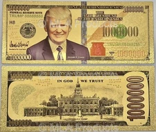 ✅ President Donald Trump 24K Gold 1 Million Dollar w Protective Display Sleeve ✅