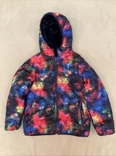 Lands End Winter Jacket Medium Girls 10-12 Northern Lights Plush Lined