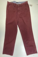 Nautica Men  s 100 Cotton Solid Burgundy Pockets Classic Fit Deck Pants 32W/30L