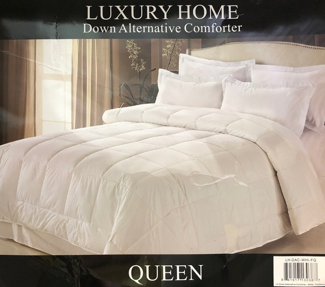 Luxury Home Down Alternative Comforter Queen Size Classic Solid White