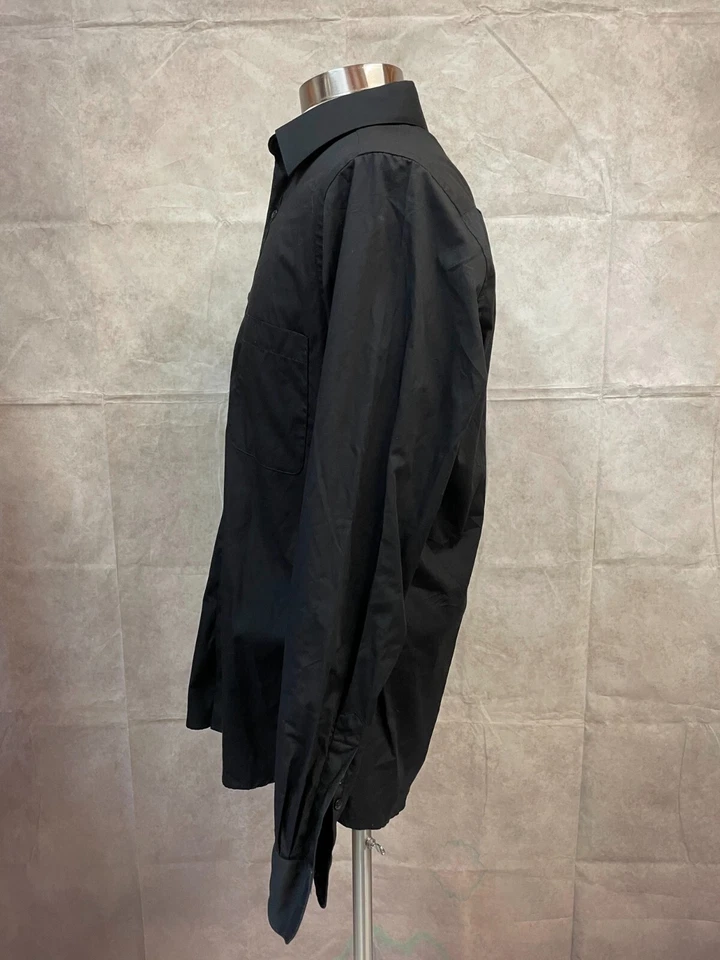 Marquis Signature Slim Fit Men's Black Shirt Size 16-16.5 - Image 2 of 4