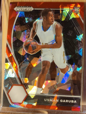 2021-22 Panini Prizm Draft Picks Red Ice Prizm Parallel Usman Garuba #41 Damaged