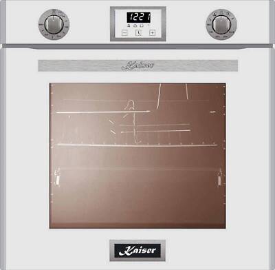Kaiser EG 6374 W Gas Backofen 79L autark Grill Edelstahl Inox, Weißes Glas