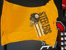 Gill 4her by Carl Banks Ladies Steelers Short Sleeve Shirt Size Medium Yellow