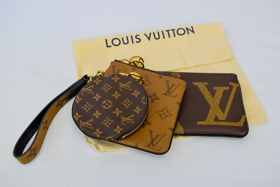 LOUIS VUITTON Trio Wrist Pouch Monogram Giant/Reverse/Mini