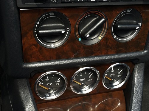 Pour Audi 80 90 B4 Anneaux en aluminium poli pour instruments auxiliaires x3 - Picture 7 of 9