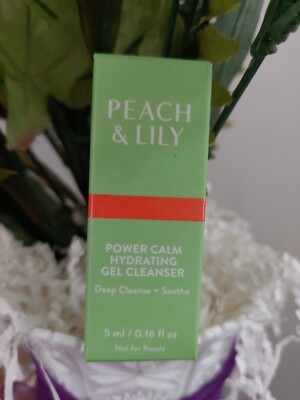 PEACH & LILY Power Calm Hydrating Gel Cleanser 0.16oz/5ml Deluxe Size NIB