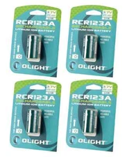 LOT OF 4:  OLIGHT RCR123A 3.7V 650mAh RECHARGEABLE 16340 LITHIUM-ION BATTERY