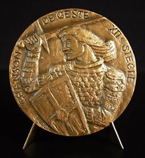 Medal Song of Roland Dying Faithful Durandal in Hand Archangel Gabriel 68mm