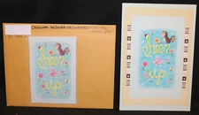 Cheer Up Bird Flowers Butterfly #CNS83-86 - Easter Greeting Card Painted Art