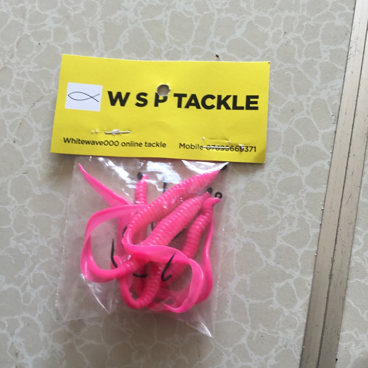 LRF Fishing Lures Hot Pink Flat Worm 1/0 Aberdeen Hook WRASSE COD