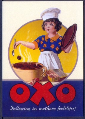 Moderne Postkarte: OXO - Auf Mutters Fußstapfen! Vintage Reklame. OpieWY11