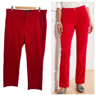 Talbots Plus Size 16 Flawless Five Pocket Straight Leg Pants Red