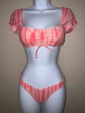 Juniors Xhilaration BIKINI- MEDIUM Top or XS Hipster Bottom CORAL color see pict